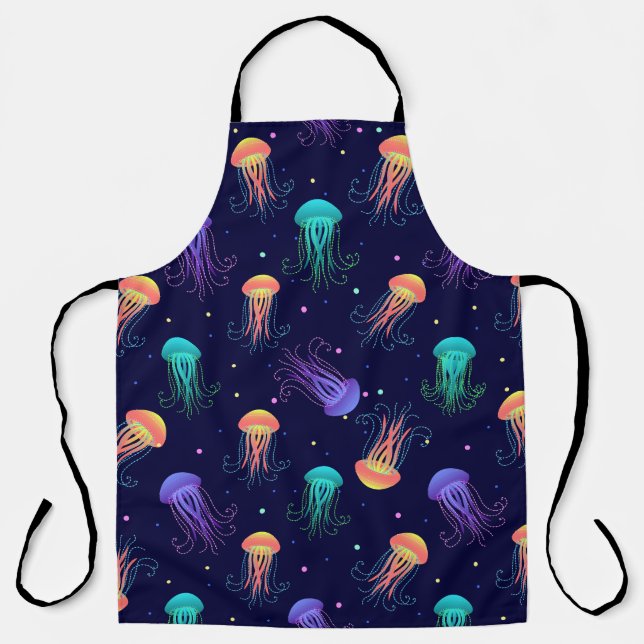 Underwater jellyfish world: bright pattern. apron (Front)