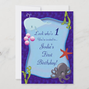 Underwater Kids First Birthday Party Invitation