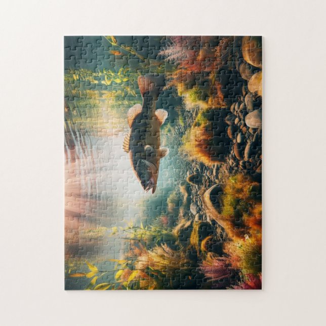 Underwater large mouth bass jigsaw puzzle (Vertical)