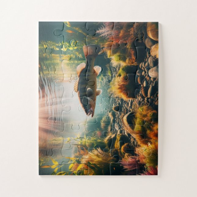 Underwater large mouth bass jigsaw puzzle (Vertical)