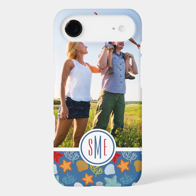 Underwater Life Pattern| Your Photo & Monogram Case-Mate iPhone Case (Back)