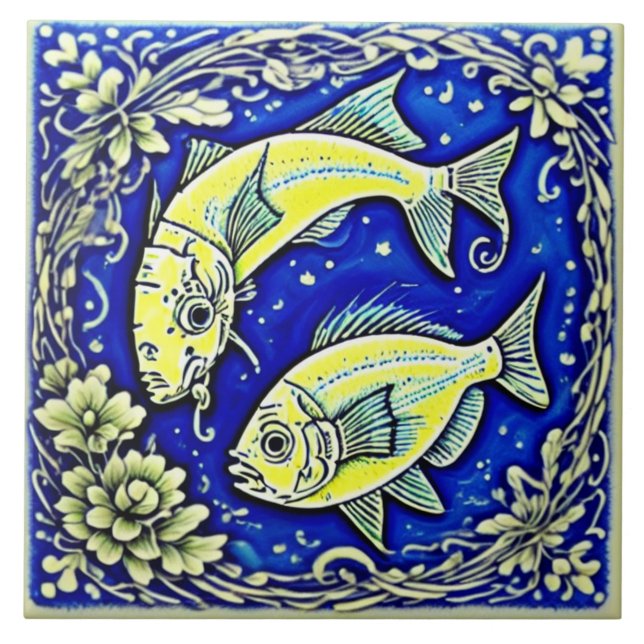 Underwater life traditional ceramic art no 1 ceramic tile (Front)