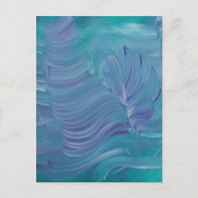 Underwater Magic Unique Colourful Abstract Art Invitation Postcard (Front)