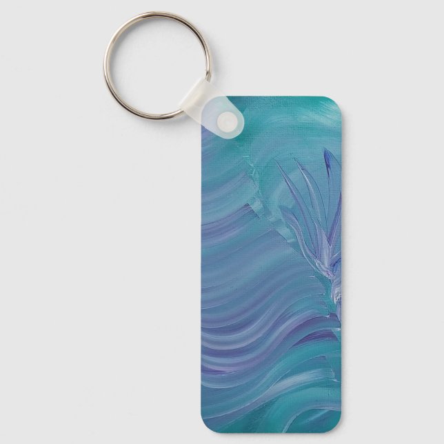Underwater Magic Unique Colourful Abstract Art Key Ring (Front)