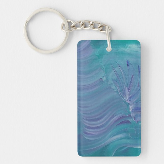 Underwater Magic Unique Colourful Abstract Art Key Ring (Front)