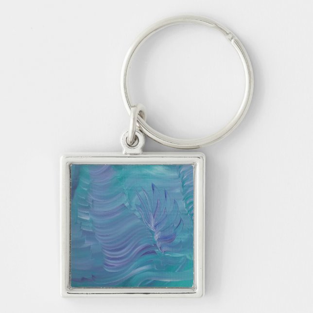 Underwater Magic Unique Colourful Abstract Art Key Ring (Front)