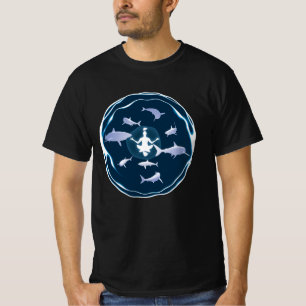 Underwater Meditation Swimming With Sharks T-Shirt