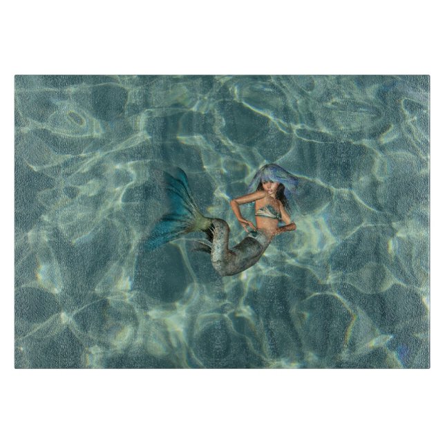 Underwater Mermaid Cutting Board (Front)