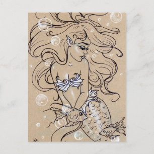 Underwater Mermaid Fish Postcard