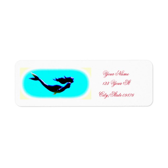 underwater mermaid return address label (Front)
