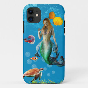 Underwater Mermaid Treasure Hunt Fantasy Blue iPhone 11 Case