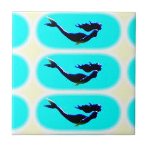 underwater mermaids swimming ceramic tile