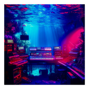 Underwater Music Studio Poster