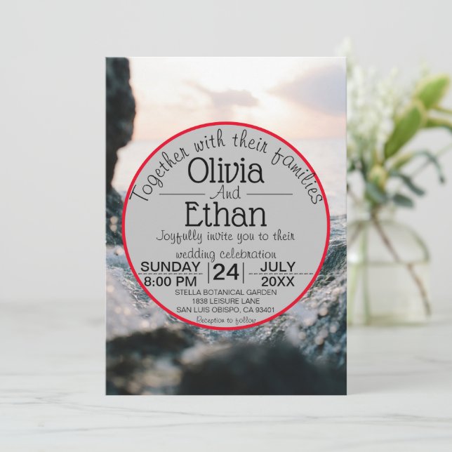 Underwater nature seaside Wedding Invitation (Standing Front)