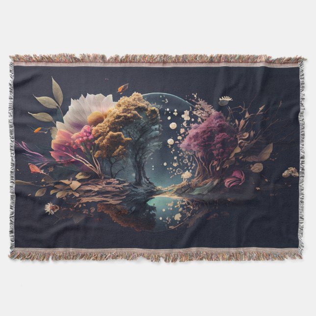 "Underwater Nature" Throw Blanket (Front)