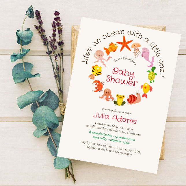 Underwater Nautical Sea Baby Shower Invitation (Creator Uploaded)