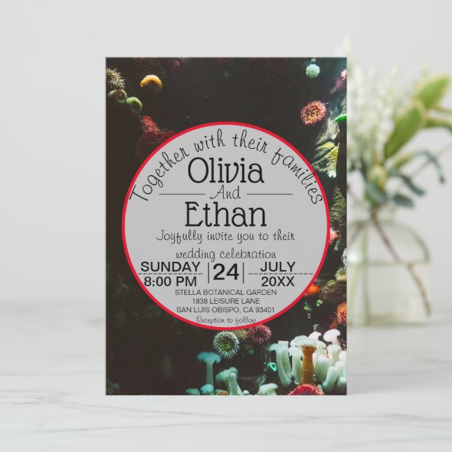 underwater navy reefs Wedding Invitation (Standing Front)