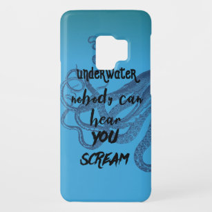 Underwater Nobody Can Hear You Scream Octopus Blue Case-Mate Samsung Galaxy S9 Case