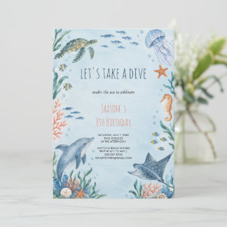 Underwater Ocean Adventure Birthday Invitation