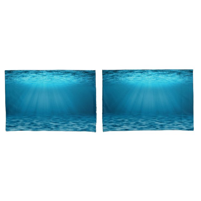 Underwater Ocean Light in Calm Blue Pillowcase (Front-Set)