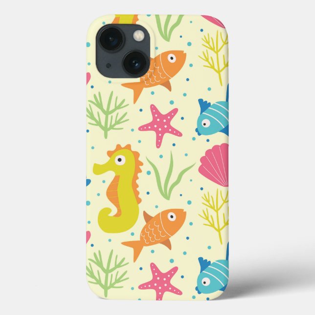 Underwater ocean seahorse,starfish  and seashells  Case-Mate iPhone case (Back)
