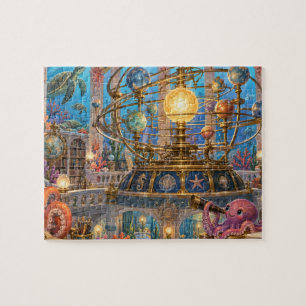 Underwater Octopus Astronomers Coral Observatory P Jigsaw Puzzle