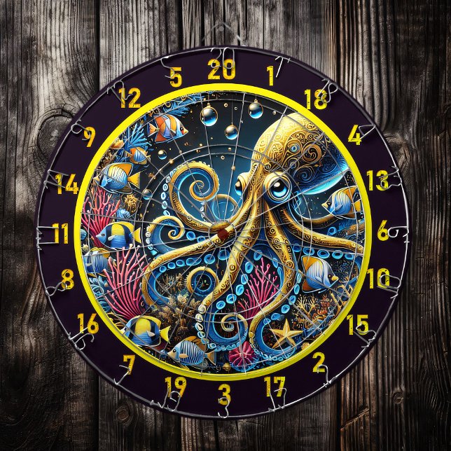 Underwater Octopus Fantasy Design Dartboard (Creator Uploaded)
