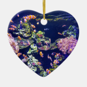 Underwater Orange Clown Fish Around Coral Ceramic Tree Decoration