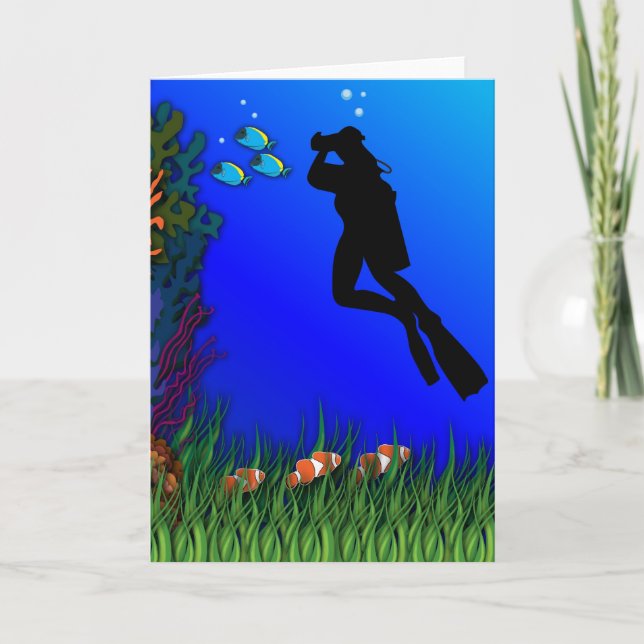 Underwater Photographer Blank Card (Front)