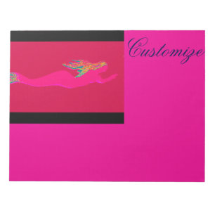 Underwater Pink Mermaid Rising Notepad