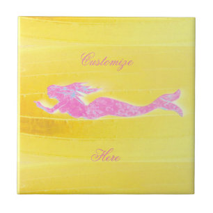 underwater pink mermaid swimming ceramic tile