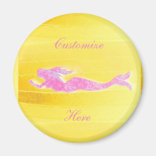 underwater pink mermaid swimming magnet