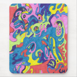"Underwater Playground" Abstract Art Mouse Pad