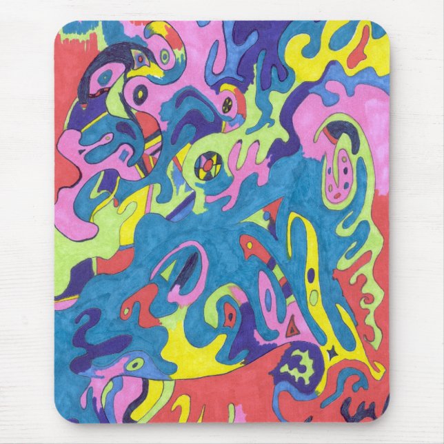 "Underwater Playground" Abstract Art Mouse Pad (Front)
