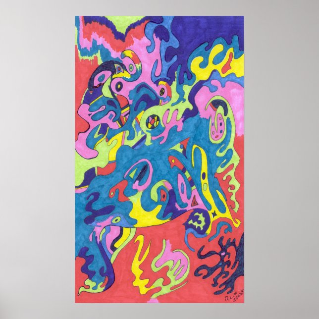 "Underwater Playground" Abstract Art Poster (Front)