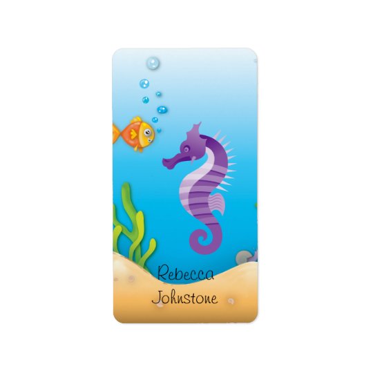 Underwater Purple Seahorse Address Label