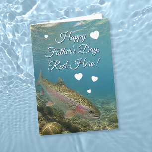 Underwater Rainbow Trout Fishing Father’s Day Card