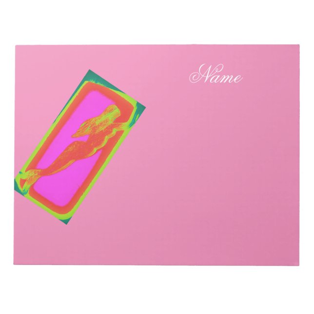 Underwater red mermaid diving Thunder_Cove Notepad (Front)