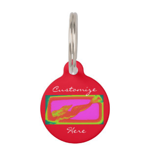 underwater red mermaid pet tag