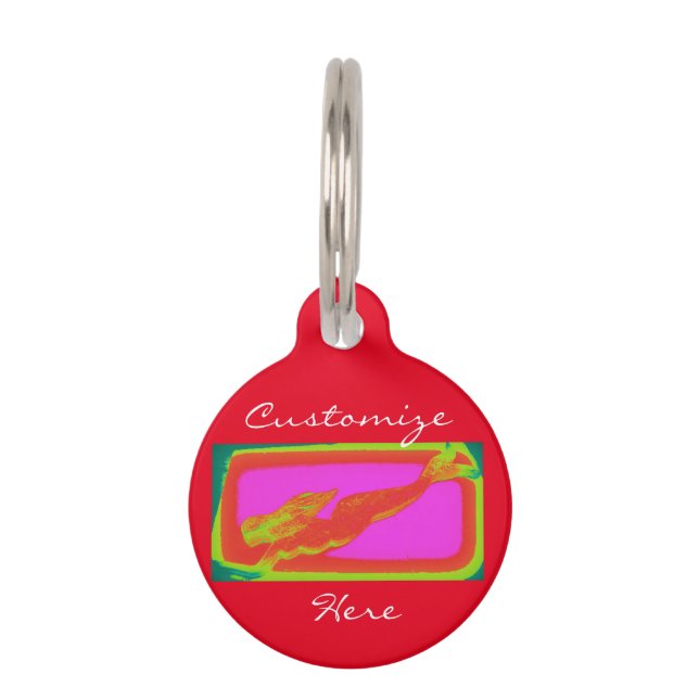 underwater  red mermaid pet tag (Front)