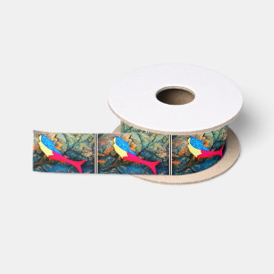 underwater red-tailed mermaid satin ribbon