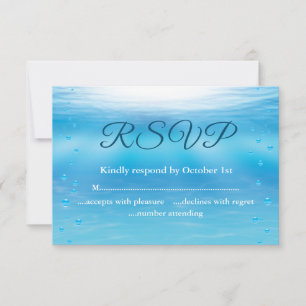 Underwater Sandy Toes Salty Kisses Beach Wedding RSVP Card