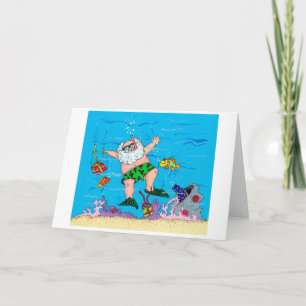 Underwater Santa Holiday Card