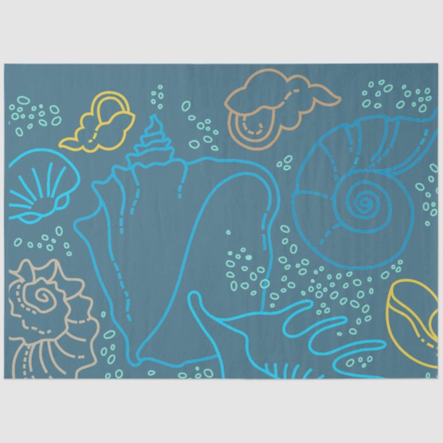Underwater Scene Sea Shells Decoupage Tissue Paper (Front)