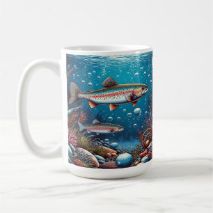 Underwater Scene with Trout Coffee Mug