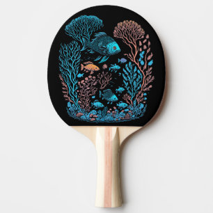 Underwater scenery colourful fishes and coral ree ping pong paddle