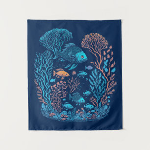 Underwater scenery  colourful fishes and coral ree tapestry