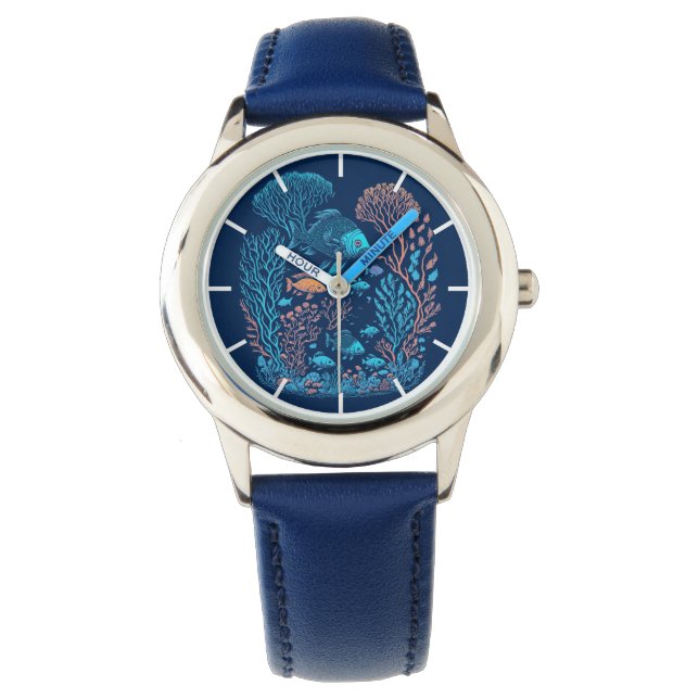 Underwater scenery  colourful fishes and coral ree watch (Front)