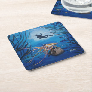 Underwater Scuba Diver Sea Life Paper Coaster