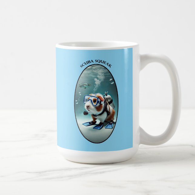 Underwater SCUBA Diving Guinea Pig with Tank URM Coffee Mug (Right)
